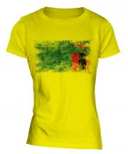 Zambia Distressed Flag Ladies T-Shirt