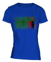 Zambia Distressed Flag Ladies T-Shirt