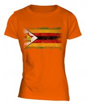 Zimbabwe Distressed Flag Ladies T-Shirt