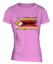 Zimbabwe Distressed Flag Ladies T-Shirt