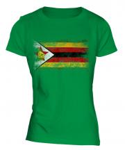 Zimbabwe Distressed Flag Ladies T-Shirt