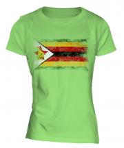 Zimbabwe Distressed Flag Ladies T-Shirt