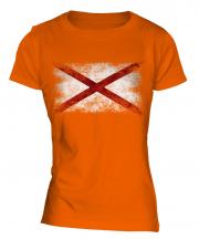 Alabama State Distressed Flag Ladies T-Shirt
