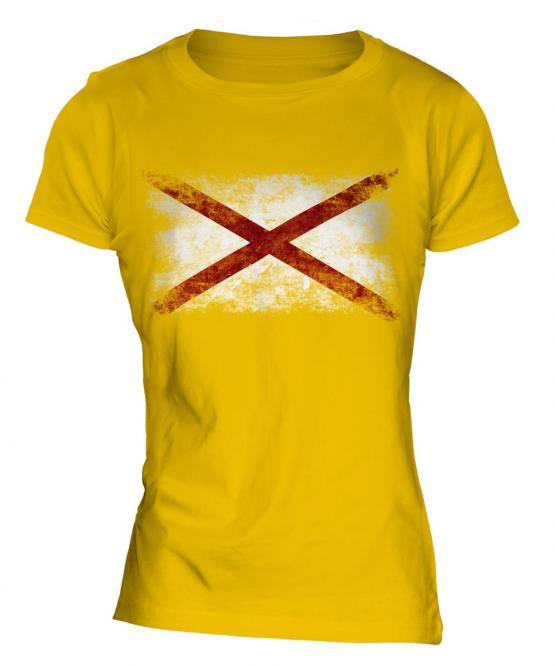 Alabama State Distressed Flag Ladies T-Shirt