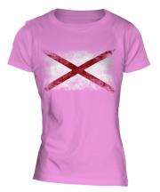 Alabama State Distressed Flag Ladies T-Shirt