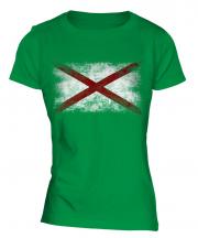 Alabama State Distressed Flag Ladies T-Shirt