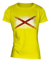 Alabama State Distressed Flag Ladies T-Shirt