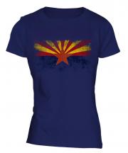Arizona State Distressed Flag Ladies T-Shirt
