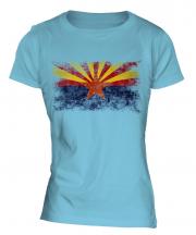 Arizona State Distressed Flag Ladies T-Shirt
