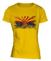 Arizona State Distressed Flag Ladies T-Shirt