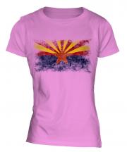 Arizona State Distressed Flag Ladies T-Shirt