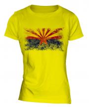 Arizona State Distressed Flag Ladies T-Shirt