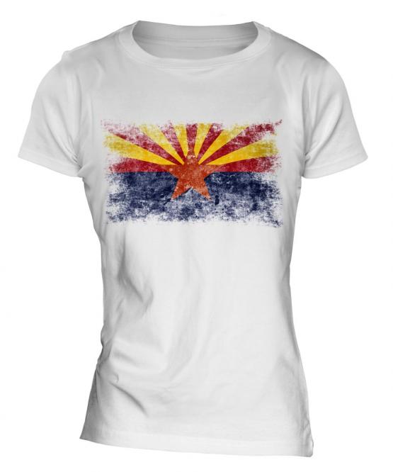 Arizona State Distressed Flag Ladies T-Shirt