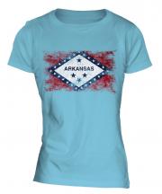 Arkansas State Distressed Flag Ladies T-Shirt