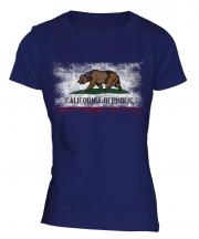 California State Distressed Flag Ladies T-Shirt