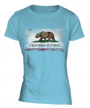 California State Distressed Flag Ladies T-Shirt