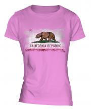 California State Distressed Flag Ladies T-Shirt
