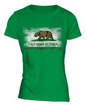 California State Distressed Flag Ladies T-Shirt