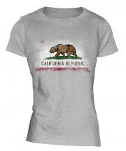 California State Distressed Flag Ladies T-Shirt