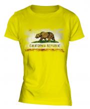 California State Distressed Flag Ladies T-Shirt