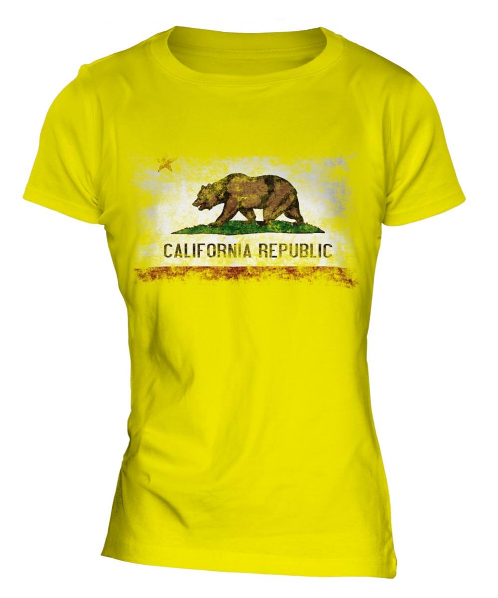 california state distressed flag ladies t-shirt