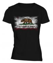 California State Distressed Flag Ladies T-Shirt
