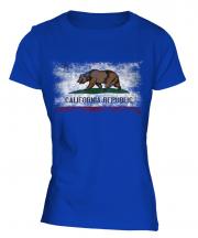 California State Distressed Flag Ladies T-Shirt