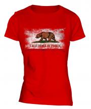 California State Distressed Flag Ladies T-Shirt