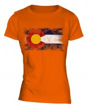 Colorado State Distressed Flag Ladies T-Shirt