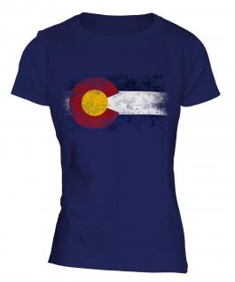 Colorado State Distressed Flag Ladies T-Shirt