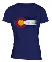 Colorado State Distressed Flag Ladies T-Shirt