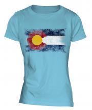 Colorado State Distressed Flag Ladies T-Shirt