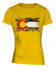 Colorado State Distressed Flag Ladies T-Shirt