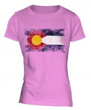Colorado State Distressed Flag Ladies T-Shirt