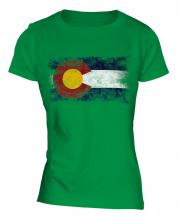 Colorado State Distressed Flag Ladies T-Shirt