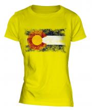 Colorado State Distressed Flag Ladies T-Shirt