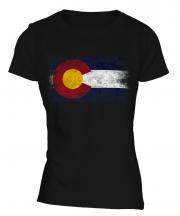 Colorado State Distressed Flag Ladies T-Shirt