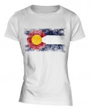 Colorado State Distressed Flag Ladies T-Shirt