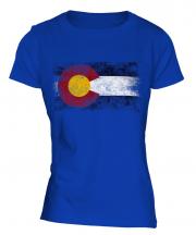 Colorado State Distressed Flag Ladies T-Shirt