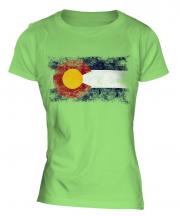 Colorado State Distressed Flag Ladies T-Shirt