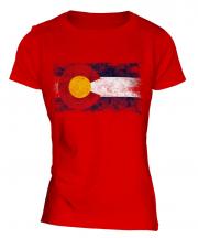Colorado State Distressed Flag Ladies T-Shirt