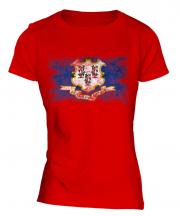 Connecticut State Distressed Flag Ladies T-Shirt