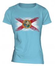 Florida State Distressed Flag Ladies T-Shirt