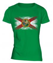 Florida State Distressed Flag Ladies T-Shirt