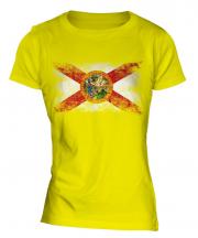 Florida State Distressed Flag Ladies T-Shirt