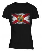 Florida State Distressed Flag Ladies T-Shirt