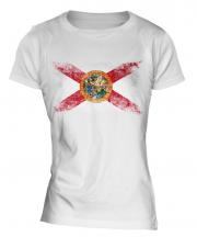 Florida State Distressed Flag Ladies T-Shirt