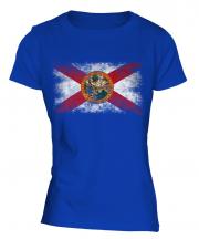 Florida State Distressed Flag Ladies T-Shirt