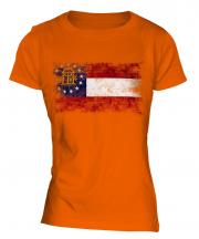 Georgia State Distressed Flag Ladies T-Shirt