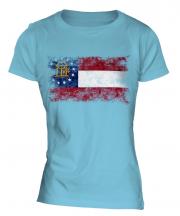 Georgia State Distressed Flag Ladies T-Shirt